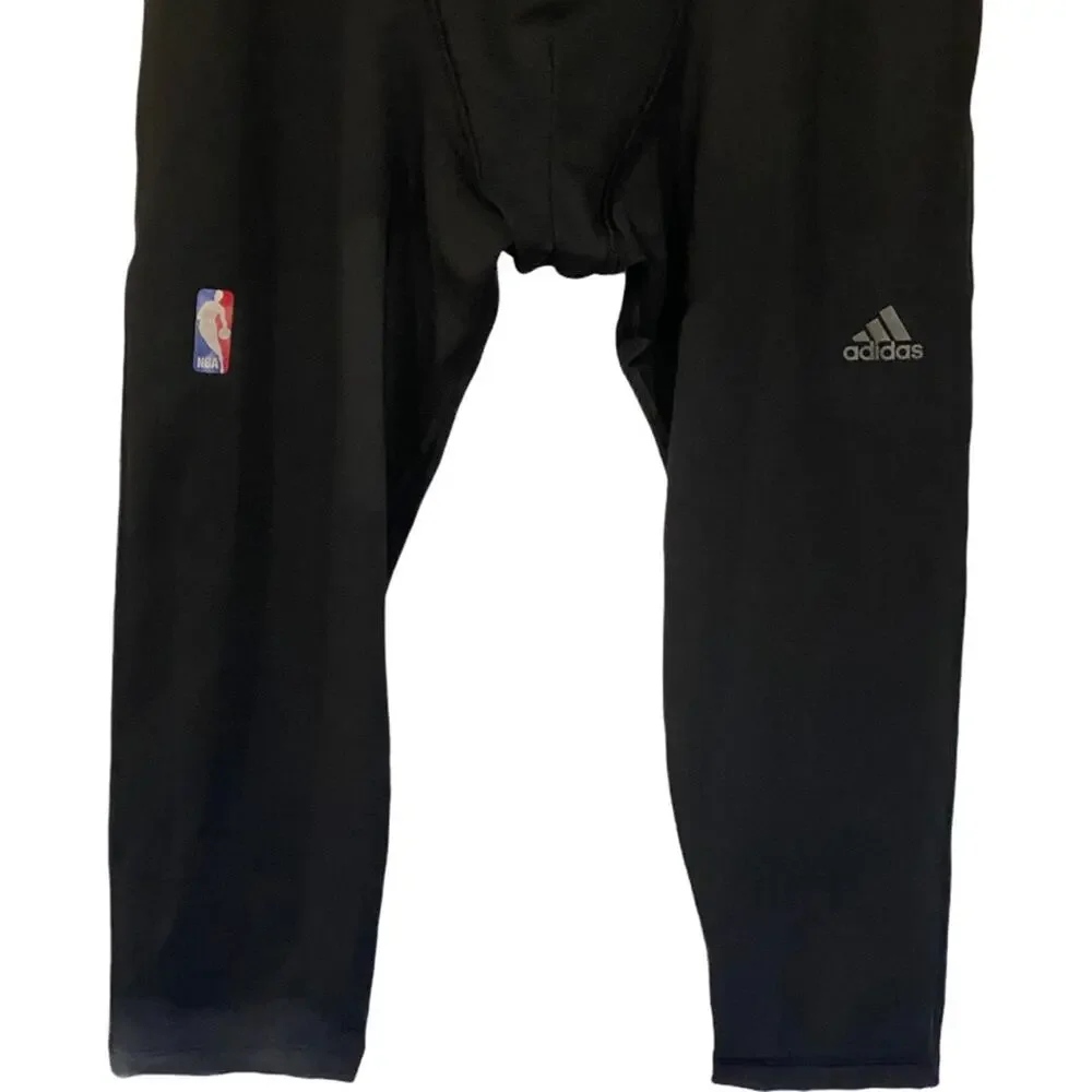 Adidas NBA Basketball Black Compression Pants Leggings Men'z 2XL New